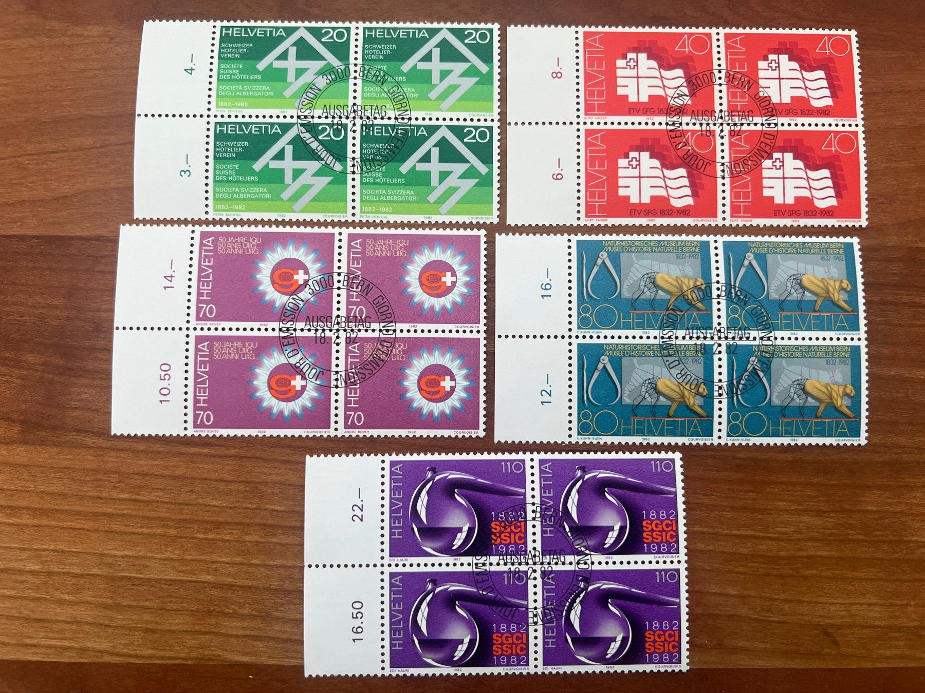 Tutti i francobolli: 1992 CH Erstag gest.Viererblock mit Tab  (K197) – Usato da Hinwil venduto da Sidi4
