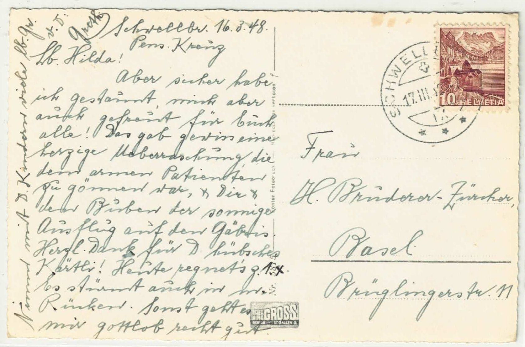 Cartoline postali: Kurort Schwellbrunn mit Säntis – Usato da Ettingen venduto da Kartenplanet 1