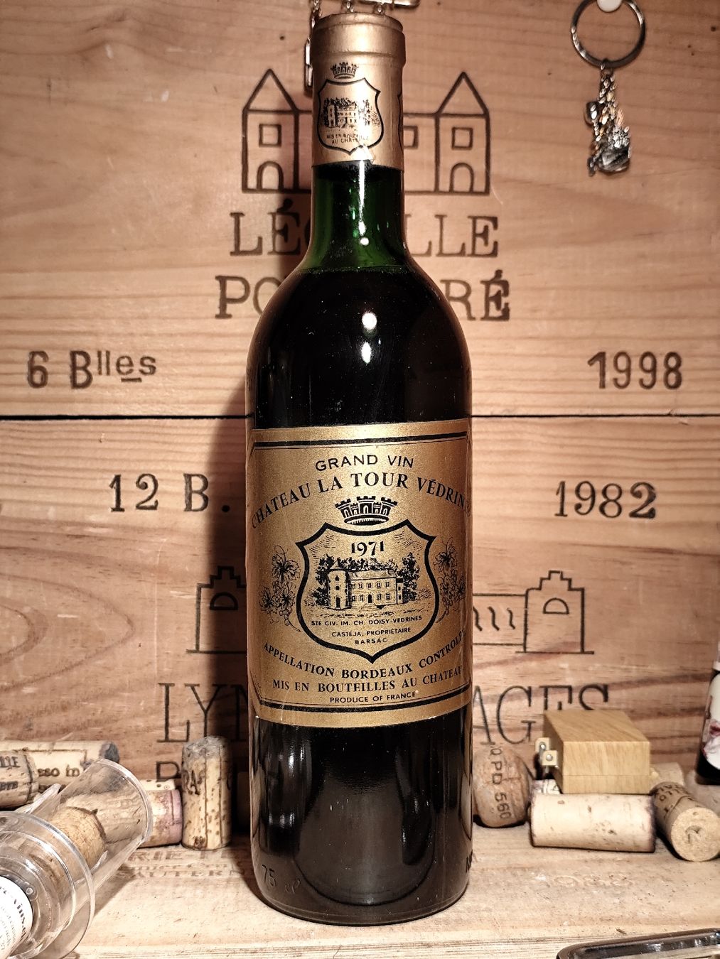 Vino: 1971 Chateau La Tour Vedrines – Nuovo e nell'imballaggio originale da Büsserach venduto da Vintage-vins 1
