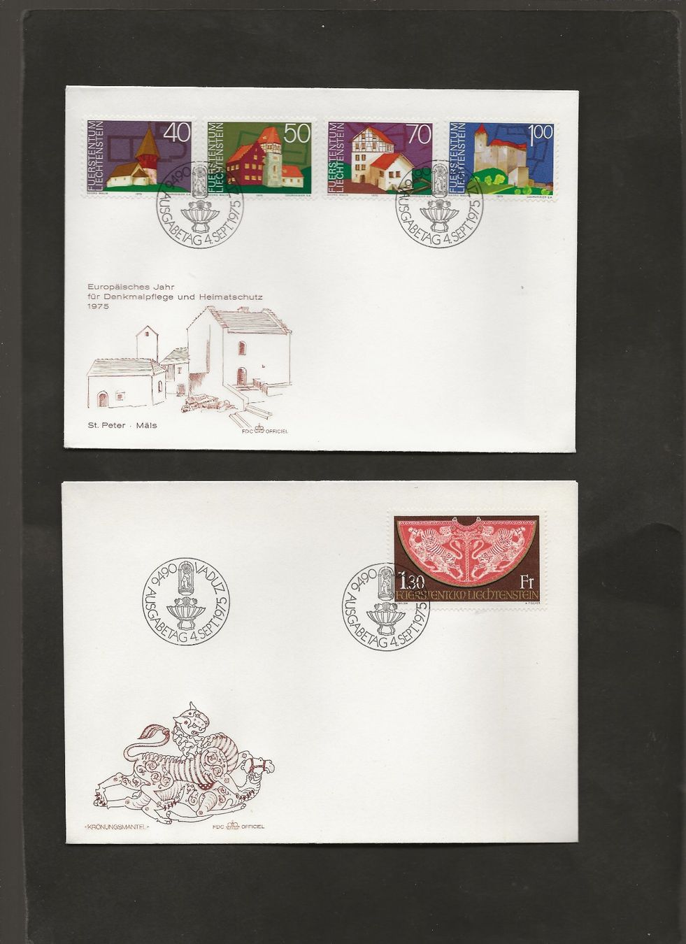 Tutti i francobolli: 32 FDC Liechtenstein 1974 bis 1976 , 1980 bis 1982 – Usato da Au ZH venduto da xelagreb01 6