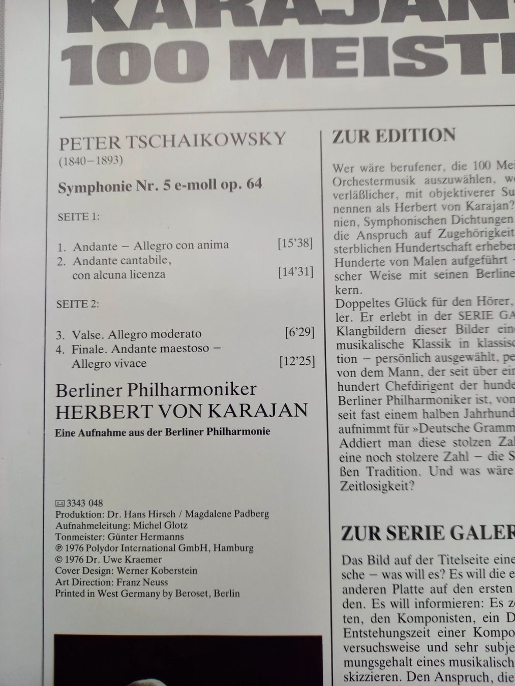 Schallplatten: Klassik-LP "Tschaikowsky: Symphonie Nr. 5" – Neu (gemäss Beschreibung) aus Binningen von mar_2jlr 3