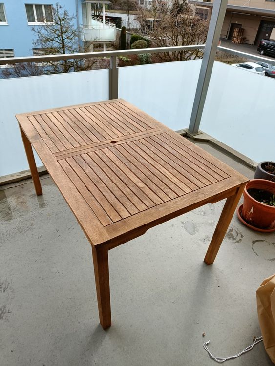Gartentisch Akazienholz 200 x 90 cm großer Terrassentisch für 8 Personen Natur
