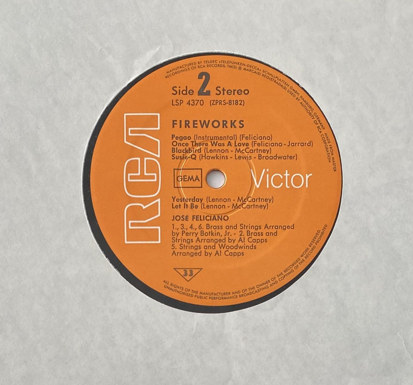 Dischi in vinile: José Feliciano, Fireworks – Usato da Flums venduto da Empe1 3