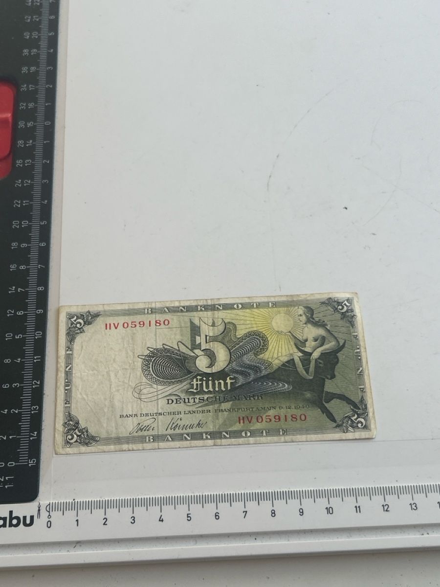 Banconote: 5 Deutsche Mark Banknote 1944 (S28) – Usato da Neuenhof venduto da SchnaeppliAllerlei 2