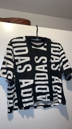 CropTop T-Shirt Adidas schwarz/weiss Grösse 2XL