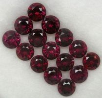 15 Rhodolith Granate 3,30 ct Lot – Rund 3,5 mm – VVS Rot