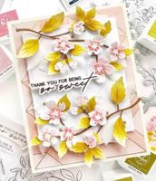 Stanzschablone Nr.1015, Zweig mit Blumen und Blätter