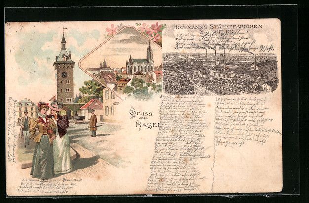 Cartes postales: Litho Basel, Ortsansicht, Hoffmanns's St – D'occasion à Berlin par bartko-reher