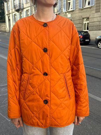 Collectif mon amour Steppjacke orange mit Knöpfen Damen 