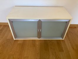 Kleines Buffet/Schrank mit 2 Türen, hellgelb, modern