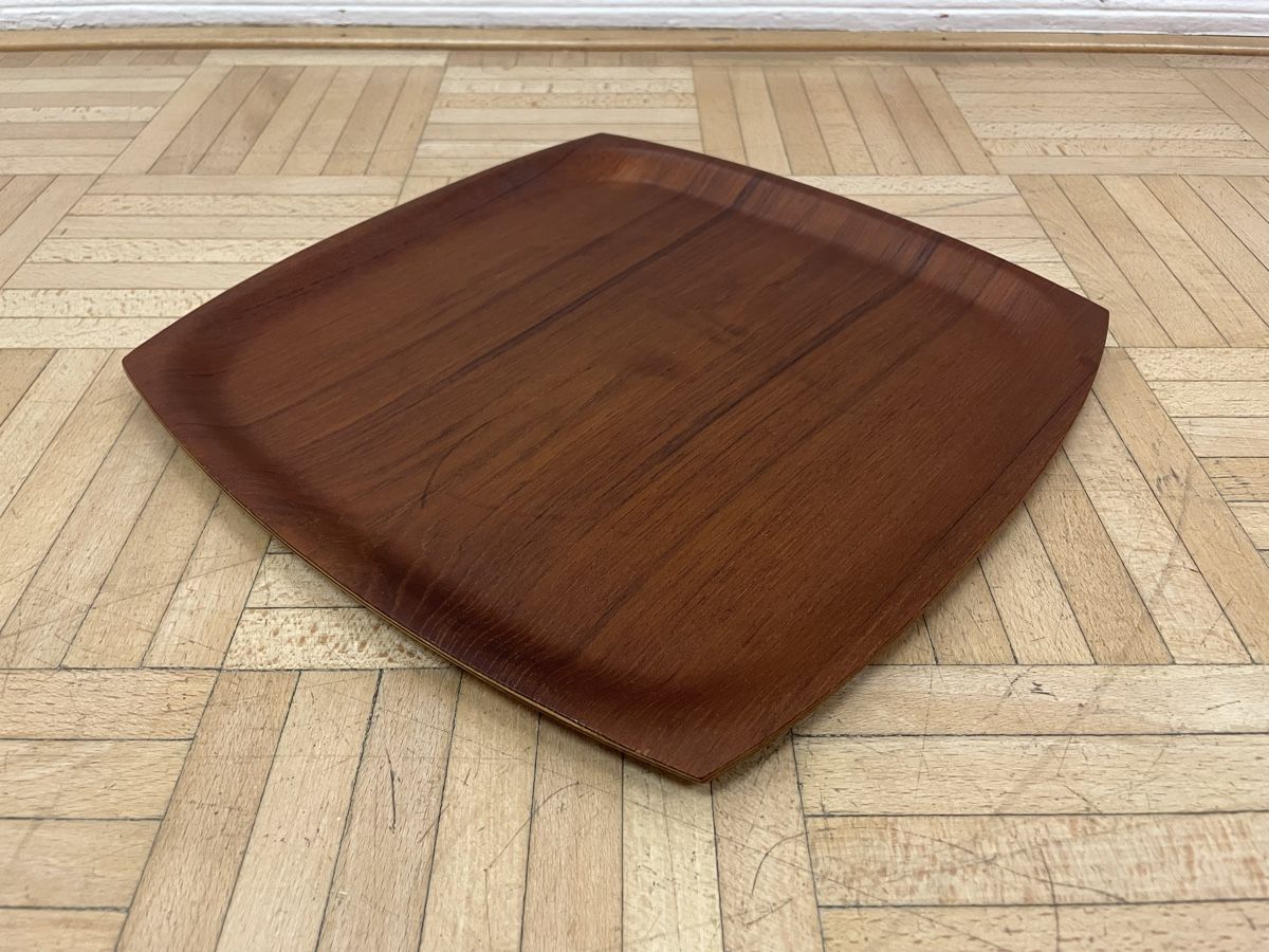 Piatti di portata: Vintage Teak Furnier Tablett oder Schale Serviertablett 70er – Usato da Zürich venduto da Vintagewiesel 4