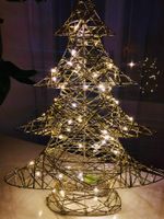 Goldener Deko-Weihnachtsbaum mit Lichterkette, neu! 60 cm!