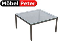 Salontisch 60x60 klare Glasplatte