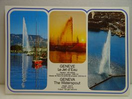 Vintage Postkarte Genf Jet d'eau  Schweiz 10,5 cm x 14,5 cm