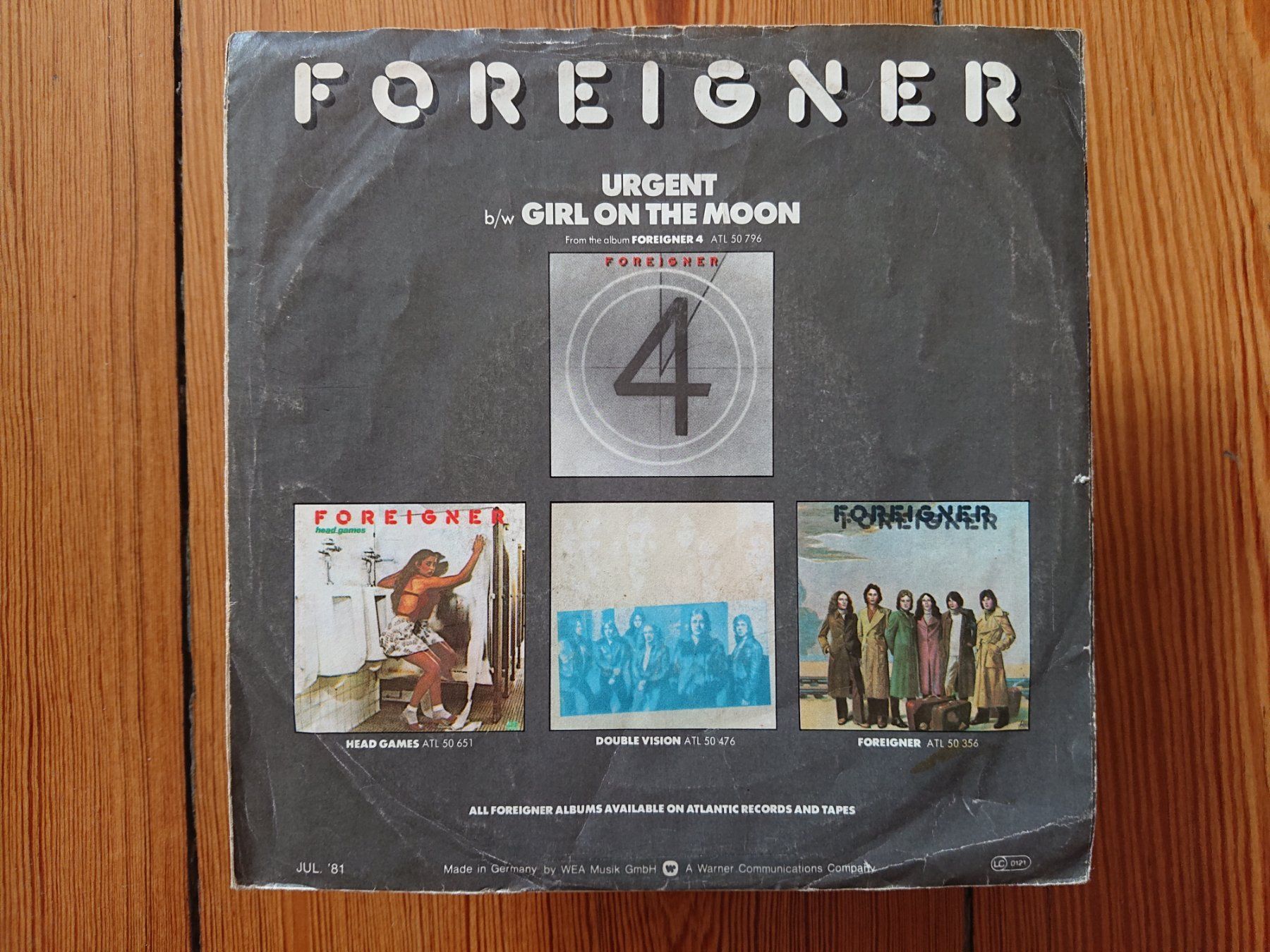 Schallplatten: FOREIGNER - Urgent (Single, 1981) – Gebraucht aus Genève von othhei 2