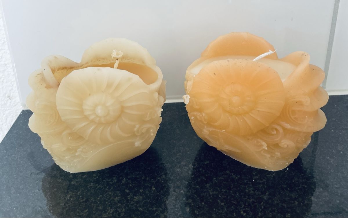 Kerzen: 2 Kerzen Muschel Design neu und unbenutzt ca 10cm – Neu (gemäss Beschreibung) aus Au ZH von Jaggy4