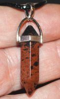 Halskette X-481 – Säule Mahagoni Obsidian ca. 3,3 cm