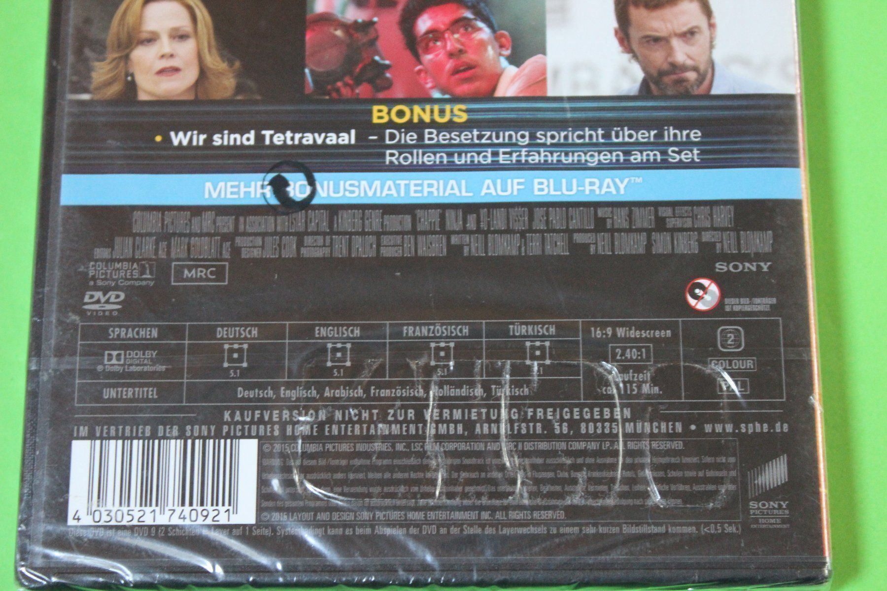 Tutti i DVDs: CHAPPIE DVD NEU und originalverpackt – Nuovo e nell'imballaggio originale da Tübach venduto da JamesStone 5
