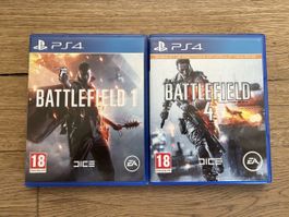 PS4 Battlefield 1 und Battlefield 4 Sammlung