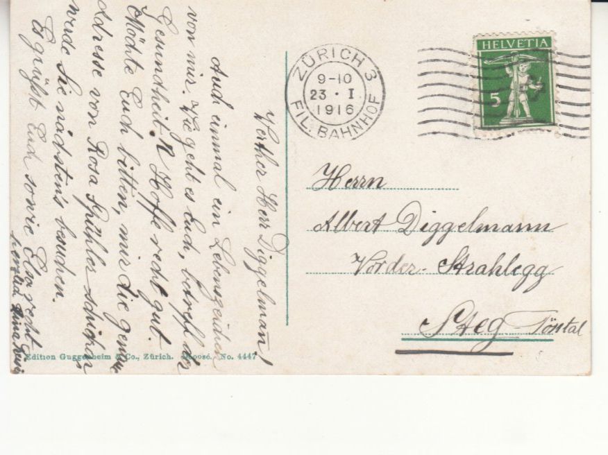 Cartoline postali: Zürich Uni 1916 – Usato da Bürglen TG venduto da StampGraf 1
