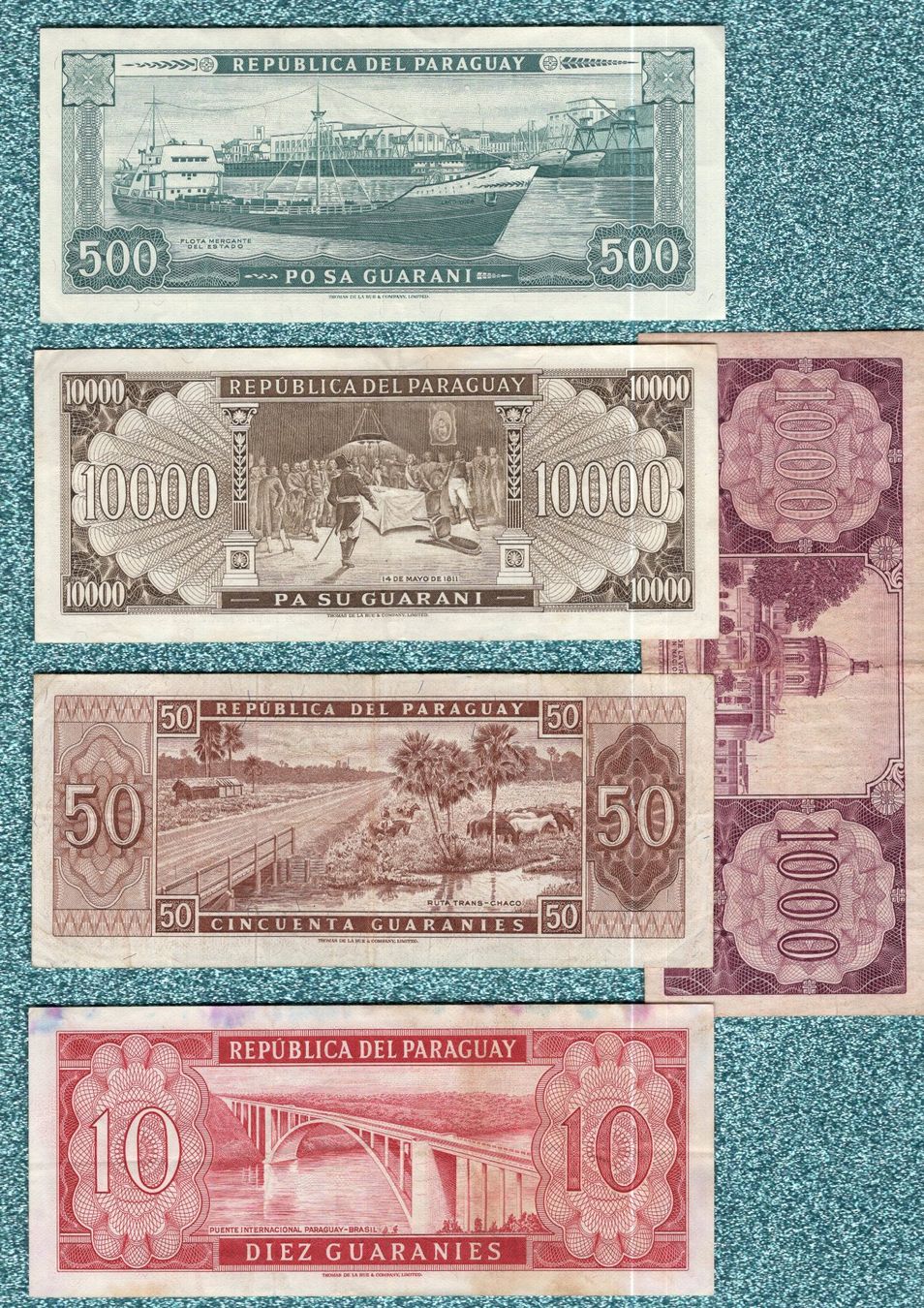 Banconote: Paraguay noten 5 stück – Usato da Leibstadt venduto da baroc333 1