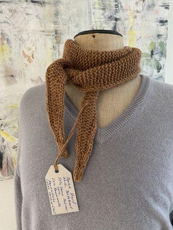Sommeraktion - Sophie Scarf - handgestrickt- cognac