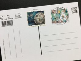 bisherige A-Postkarte mit Ergänzungswert 10Rp. 1.1.22  voll