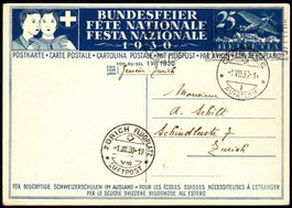 BFK 1930 25Rp Flugpost Genf - Zürich SBK 47I Augustfeuer