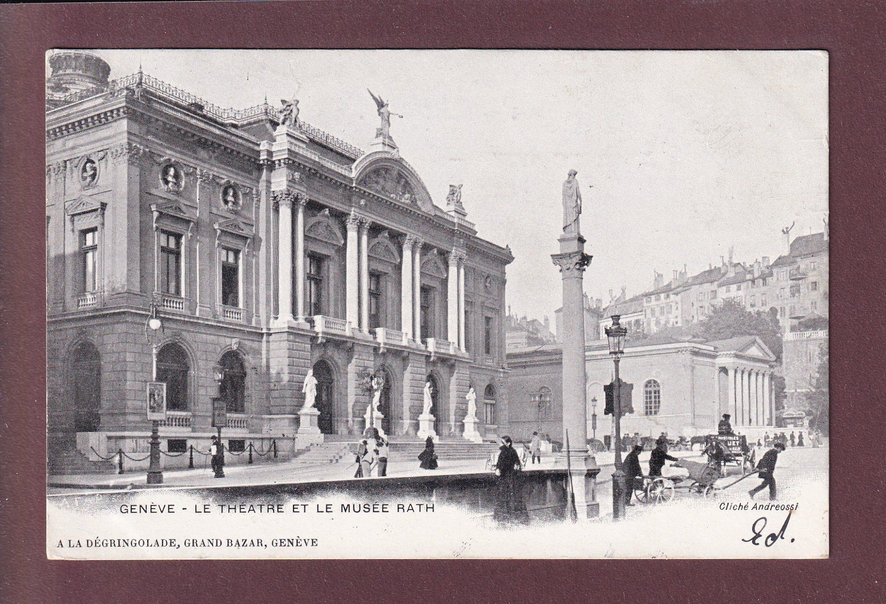 Cartoline postali: GENEVE - Théâtre et Musée Rath - 1901 – Usato da Pully venduto da nicecards
