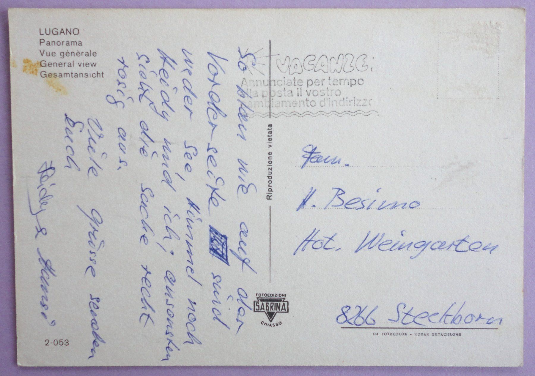 Cartoline postali: Lugano - Panorama – Difettoso da Fétigny venduto da Billy2miny 1