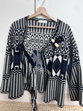 CHLOÉ Fringe Fransen Cardigan Wolle Kaschmir