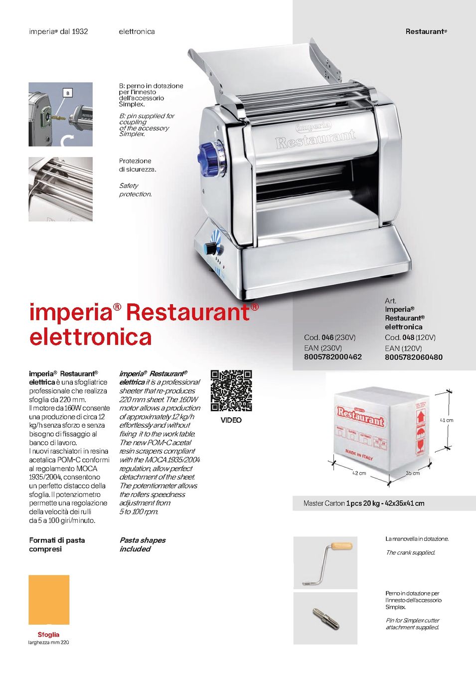Elettrodomestici da cucina: Imperia Restaurant Elettronica Pastamaschine – Usato da Frauenfeld venduto da pastaTech 1