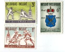 Briefmarken "Fechten". Belgien
