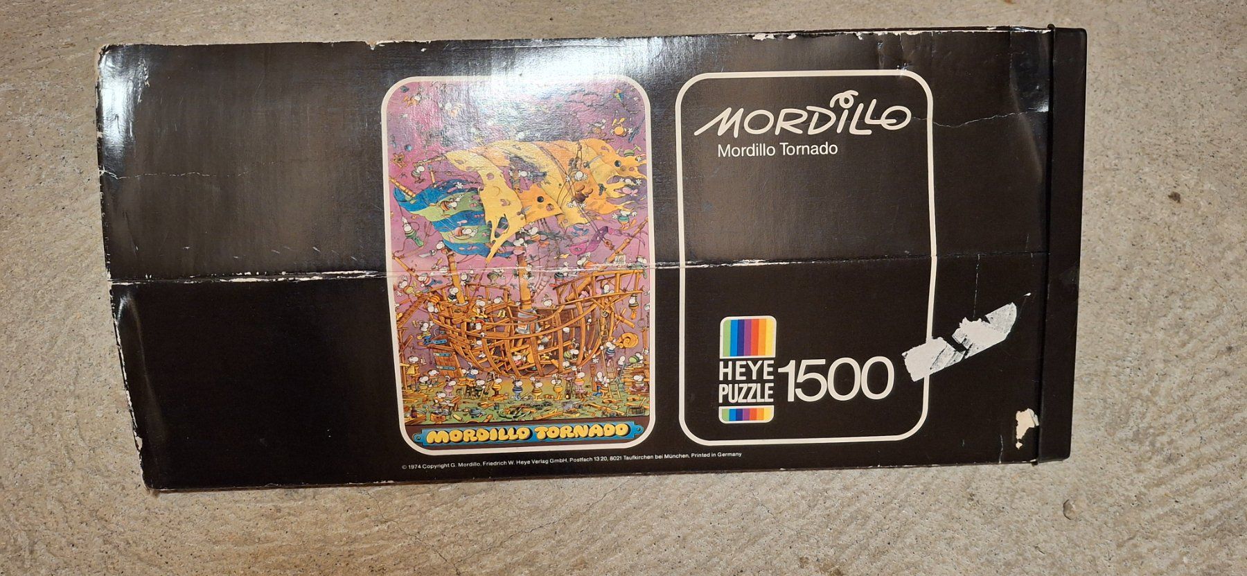 Heye Puzzle: 1970s Puzzle Heye 1500 pièces : Mordillo : Tornado – Usato da Meyrin venduto da lay_6z6q