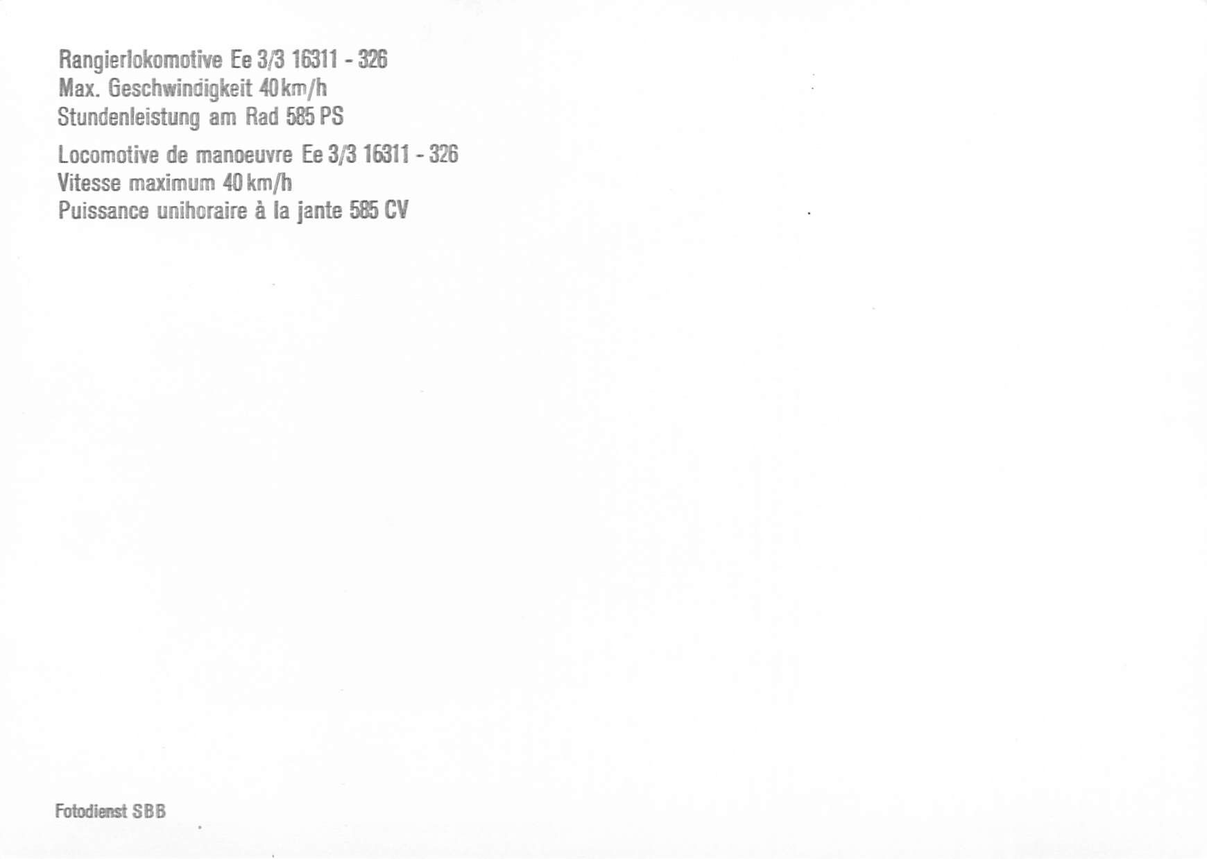 Cartoline postali: Rangierlokomotive SBB Ee 3/3 Zug Bahn – Usato da Biasca venduto da Blenio71 1