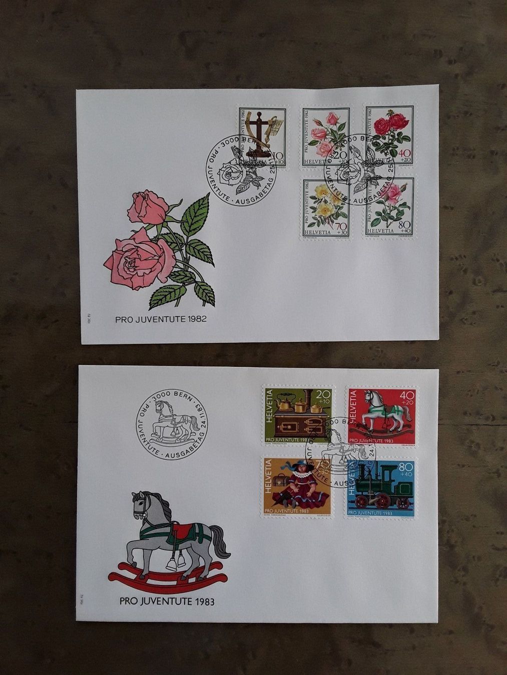 Alle Briefmarken: Pro Juventute FDC Brief 1982 / 1983 – Gebraucht aus Bazenheid von derdelorean01
