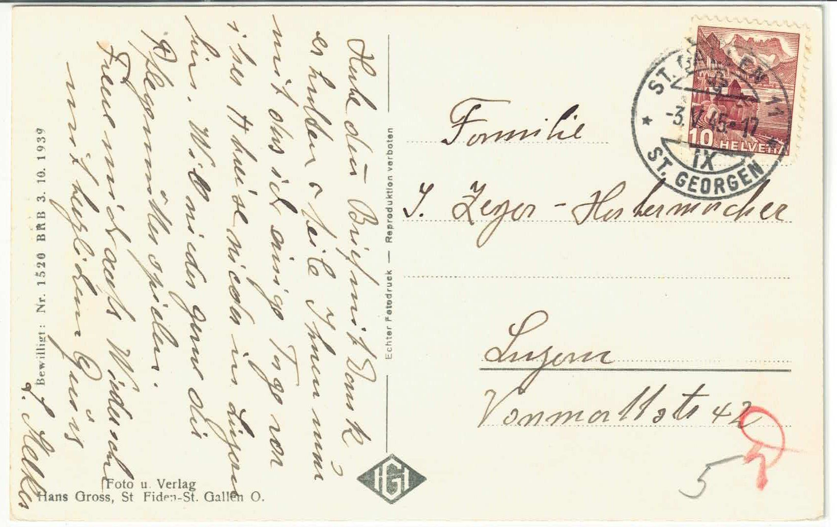Cartoline postali: St. Gallen - Sitterbrücken mit Säntiskette – Usato da Ettingen venduto da Kartenplanet 1