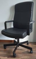 Bürostuhl Leder schwarz mit Armlehne