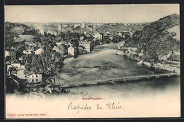 Schaffhausen, Totalansicht mit Brücken 