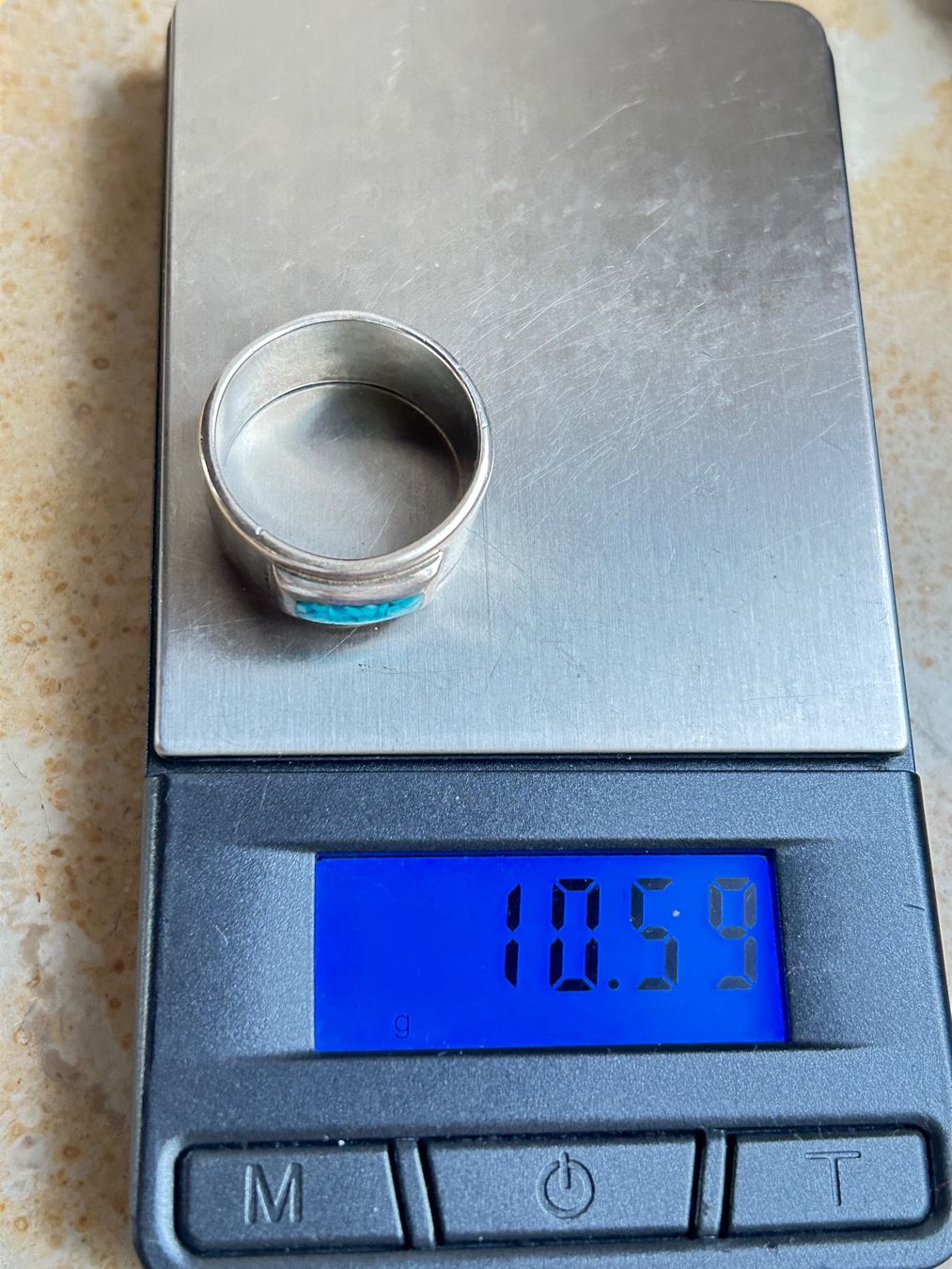 Anelli: Massiver Silberring mit Türkis-Stein (Grösse  63) – Usato da Dittingen venduto da Bellevista 8