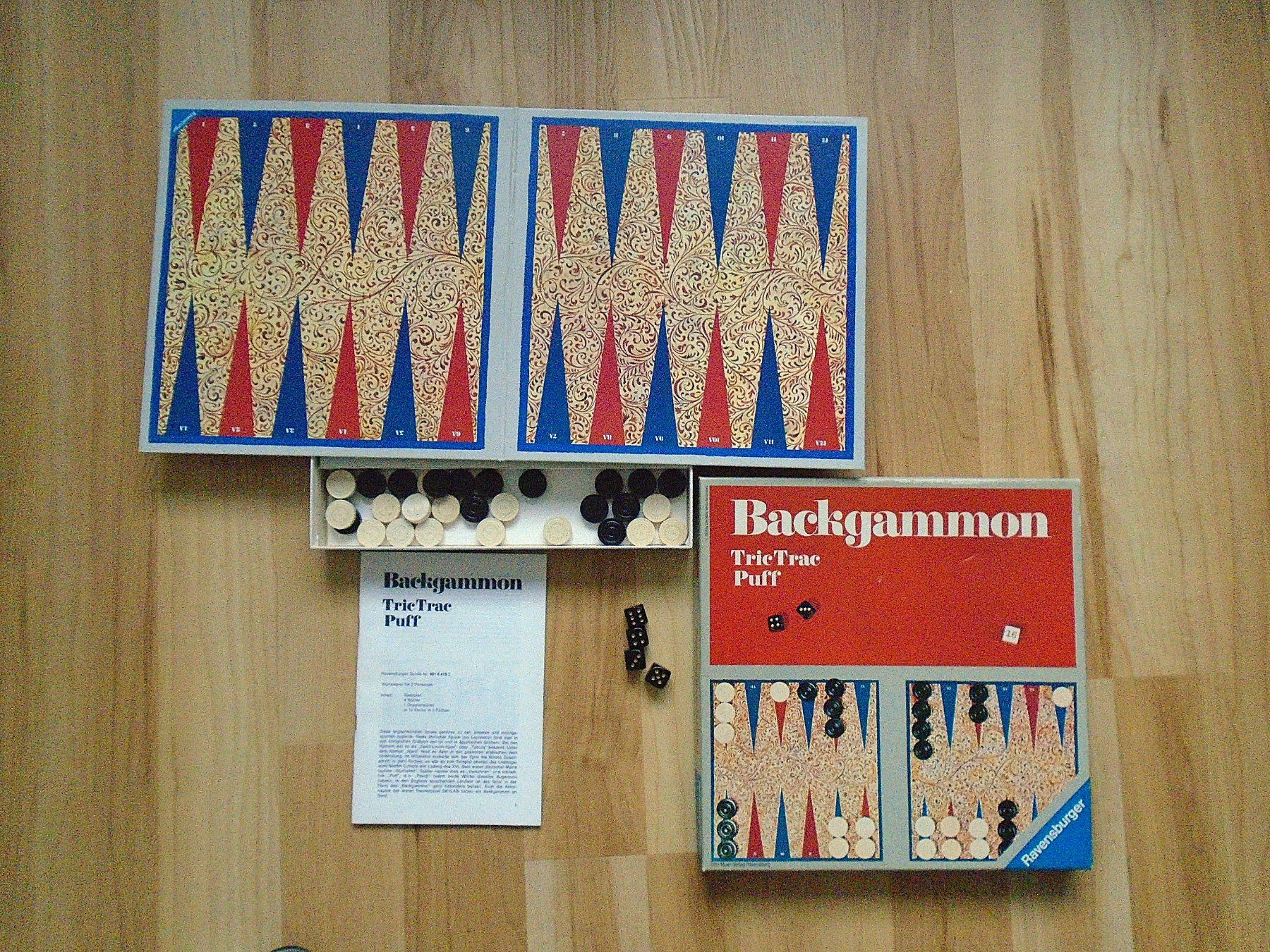 Ravensburger Giochi: Backgammon - Tric Trac Puff / Ravensburger 1974 – Usato da Pfeffingen venduto da Elfenstein 1