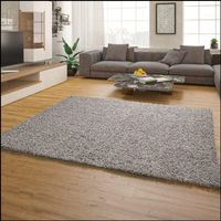 XXL Grösse! 190x280 Teppich Hochflor Shaggy Flauschig Grau