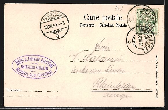 Cartoline postali: AK Melchthal, Ortspanorama mit Kirche – Usato da Berlin venduto da bartko-reher 1