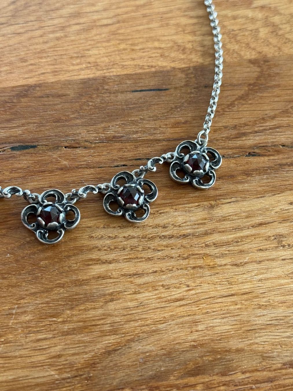 Catenine: Halskette Silber mit Granatblüten – Usato da Zürich venduto da AngelaZeh 3