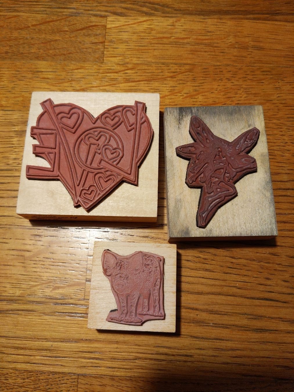 Timbri: 3er Set Stempel: Herz Love, Fee, Schwein – Usato da Oberhasli venduto da Joe_ahoi 1