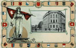 BASEL Handelsbank Steinenberg BS mi Helvetia geprägt 1900!
