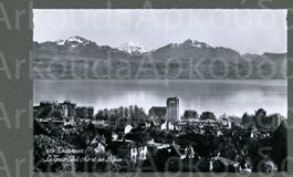 AK sw Lausanne VD La Tour Bel-Air et les Alpes ≈ 1963