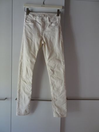 Uni weisse Stretch Hose von H&M Gr. W25/L30 - 260302