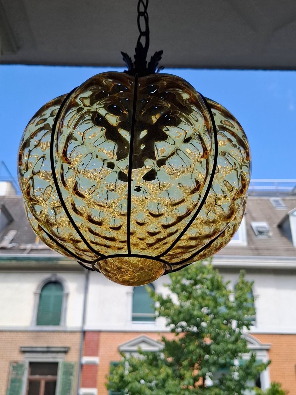 Lampadari & plafoniere: Pendelleuchte Murano Gold Glas Bernstein Stil 50er Boho Chic – Usato da Zürich venduto da bruzolda 9