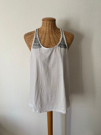 DEFRY 01 - Top weiss mit Pailletten XL
